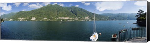 Framed Sailboat in a lake, Lake Como, Como, Lombardy, Italy Print