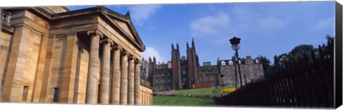 Framed Art museum with Free Church Of Scotland in the background, National Gallery Of Scotland, The Mound, Edinburgh, Scotland Print