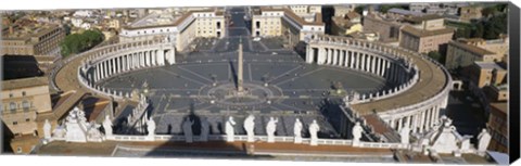 Framed High angle view of a town square, St. Peter&#39;s Square, Vatican city, Rome, Lazio, Italy Print