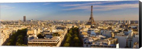 Framed Cityscape with Eiffel Tower in background, Paris, Ile-de-France, France Print