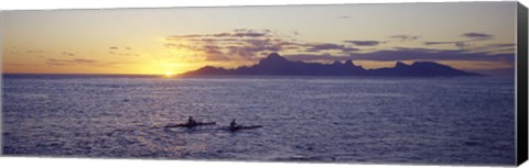 Framed Sea at sunset, Moorea, Tahiti, Society Islands, French Polynesia Print