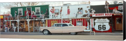 Framed Car on the road, Route 66, Arizona, USA Print