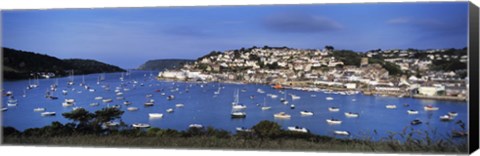 Framed Town on an island, Salcombe, South Hams, Devon, England Print