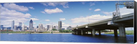 Framed Bridge across a canal, Lachine Canal, Autoroute Bonaventure, Montreal, Quebec, Canada 2009 Print