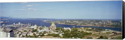 Framed High angle view of a cityscape, Chateau Frontenac Hotel, Quebec City, Quebec, Canada 2010 Print