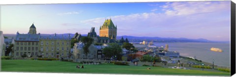 Framed Grand hotel in a city, Chateau Frontenac Hotel, Quebec City, Quebec, Canada Print