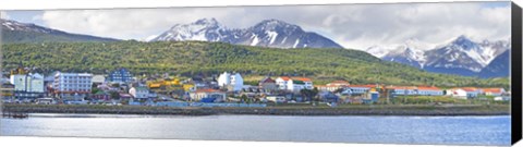 Framed Town at waterfront, Ushuaia, Tierra Del Fuego, Argentina Print