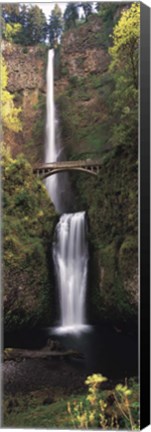 Framed Waterfall in a forest, Multnomah Falls, Columbia River Gorge, Multnomah County, Oregon, USA Print