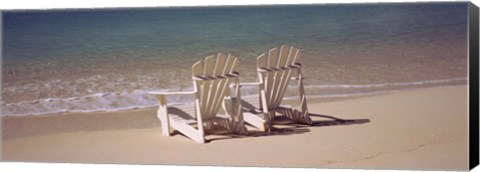 Framed Adirondack chair on the beach, Bahamas Print