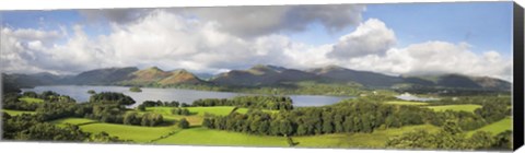 Framed Hill and lake, Derwent Water, Keswick, English Lake District, Cumbria, England Print