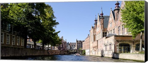 Framed Canal in Bruges, West Flanders, Belgium Print