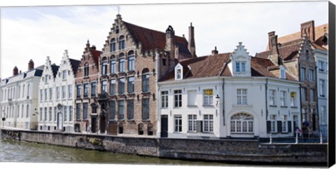 Framed Houses along a canal, Bruges, West Flanders, Belgium Print