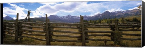 Framed Fence in a field, State Highway 62, Ridgway, Colorado Print