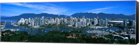 Framed Aerial view of a cityscape, Vancouver, British Columbia, Canada 2011 Print