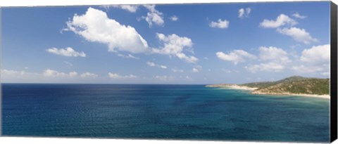 Framed Island in the sea, Costa Del Sol, Torre di Chia, Sulcis, Sardinia, Italy Print