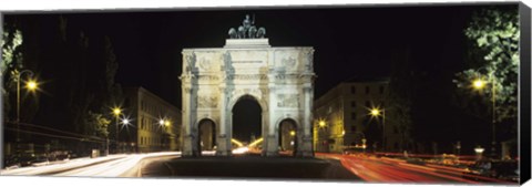 Framed Siegestor at Ludwigstrasse, Schwabing, Munich, Bavaria, Germany Print