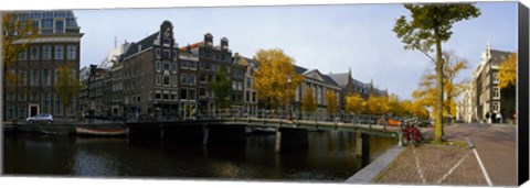 Framed Bridge Over a Canal, Amsterdam, Netherlands Print