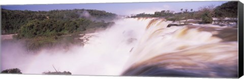 Framed Waterfall after heavy rain, Iguacu Falls, Argentina-Brazil Border Print