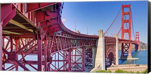 Framed High dynamic range panorama showing structural supports for the bridge, Golden Gate Bridge, San Francisco, California, USA Print