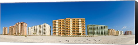 Framed Beachfront buildings on Gulf Of Mexico, Orange Beach, Baldwin County, Alabama, USA Print