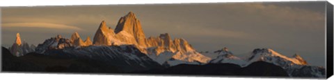 Framed Mountains at sunset, Mt Fitzroy, Cerro Torre, Argentine Glaciers National Park, Argentina Print