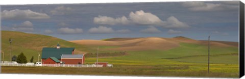 Framed Barn and fields, Palouse, Colfax, Washington State, USA Print