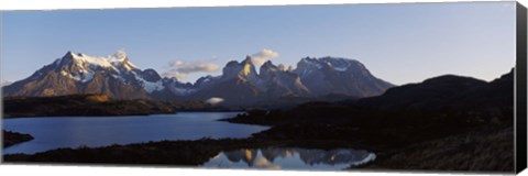 Framed Lake Pehoe in Torres Del Paine National Park, Patagonia, Chile Print