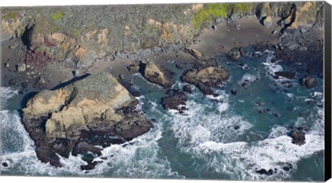 Framed Aerial view of a coast, San Luis Obispo County, California, USA Print