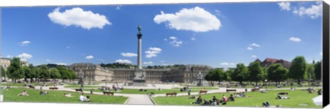 Framed Tourists at a town square, New Palace, Schlossplatz, Stuttgart, Baden-Wurttemberg, Germany Print