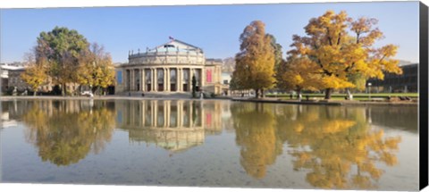 Framed Entertainment building at the waterfront, Opera House, Stuttgart, Baden-Wurttemberg, Germany Print