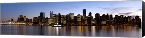 Framed Skyscrapers at the waterfront, Coal Harbour, Vancouver Island, British Columbia, Canada 2011 Print