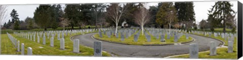 Framed Tombstones in a Veterans cemetery, Vancouver Island, British Columbia, Canada 2011 Print