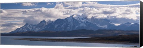 Framed Snow covered mountain range, Torres Del Paine, Torres Del Paine National Park, Chile Print