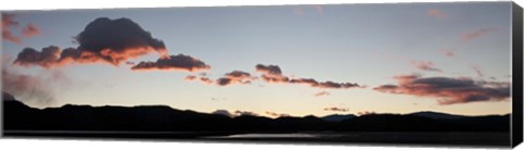 Framed Clouds over mountains at sunrise, Lago Grey, Torres Del Paine National Park, Chile Print