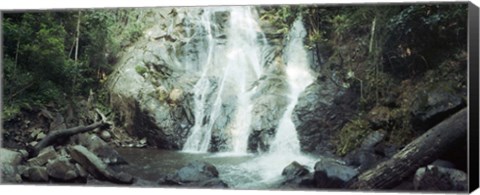 Framed Waterfall in a forest, Chiang Mai, Thailand Print