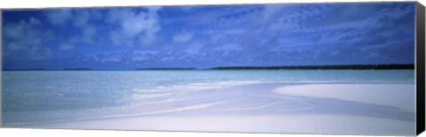 Framed Motus and Lagoon viewed from a sandbar, Aitutaki, Cook Islands Print