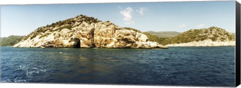 Framed Pirates Cave in the Mediterranean sea, Sunken City, Kekova, Antalya Province, Turkey Print