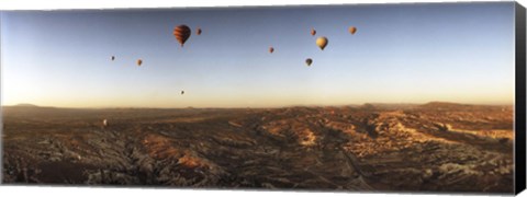 Framed Hot air balloons in the sky over Cappadocia, Central Anatolia Region, Turkey Print