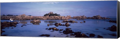 Framed Costaeres Castle, Cote de Granit Rose, Ploumanach, Perros-Guirec, Cotes-D&#39;Armor, Brittany, France Print