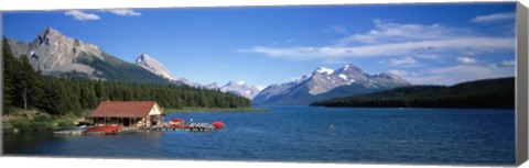 Framed Canada, Alberta, Maligne Lake Print