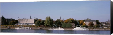 Framed Tour Boat In The River, Rhine River, Bonn, Germany Print