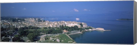 Framed Town at the waterfront, Corfu, Greece Print