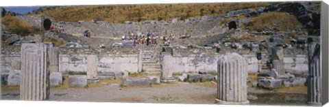 Framed Tourists In A Temple, Temple Of Hadrian, Ephesus, Turkey Print