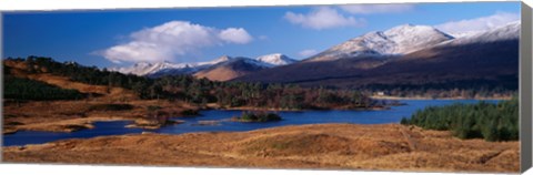 Framed Lake on mountainside, Loch Tulla, Rannoch Moor, Argyll, Scotland Print