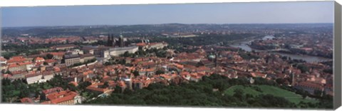 Framed Aerial view of a cityscape, Prague, Czech Republic Print