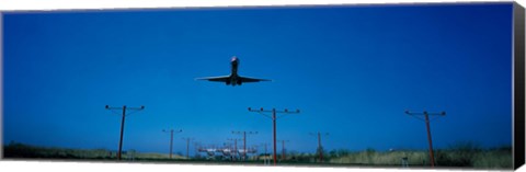 Framed Airplane landing Philadelphia International Airport PA USA Print