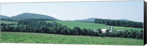 Framed Farm In A Field, Danville, Vermont, USA Print