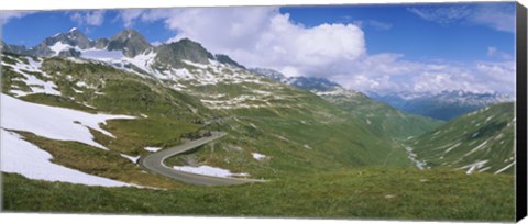 Framed High angle view of a road passing through mountains, Grimsel Pass, Switzerland Print