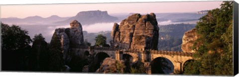 Framed Bastei, Saxonian Switzerland National Park, Germany Print