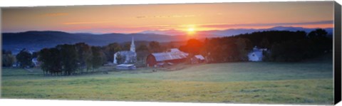 Framed Sunrise Peacham VT USA Print